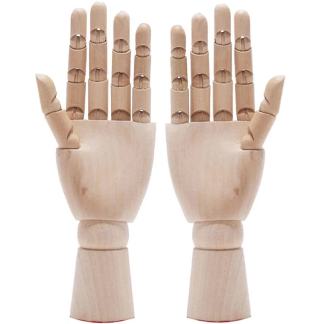 Wooden Artist Hand Mannequin Adjustable Model Drawing Painting 18-30cm