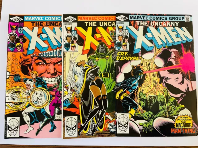 The Uncanny X-Men # 144 145 & 146 VF/NM Mixed 1981 Marvel Comics LOT