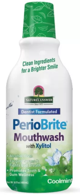 Nature's Answer PerioBrite Coolmint Mouthwash 480ml with Xylitol
