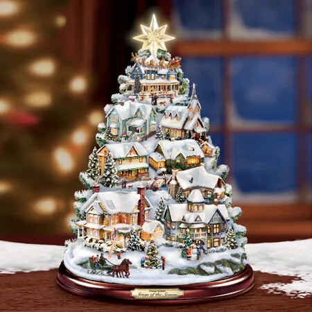 The Bradford Exchange Thomas Kinkade Christmas Tabletop Tree Songs of The Season