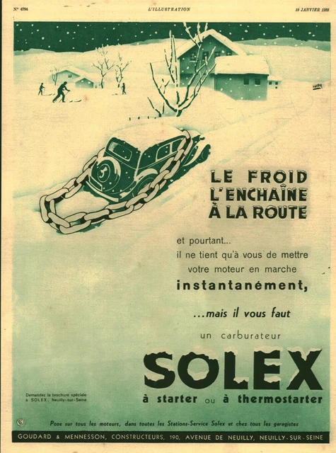 PUBLICITÉ ANCIENNE VOITURE Renault la Nervahuit 8 cylindres 1930 issue