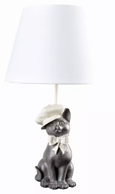 Tischlampe Kater Leuchte Landhausstil Tischleuchte Tierfigur Lampe Katzenfigur