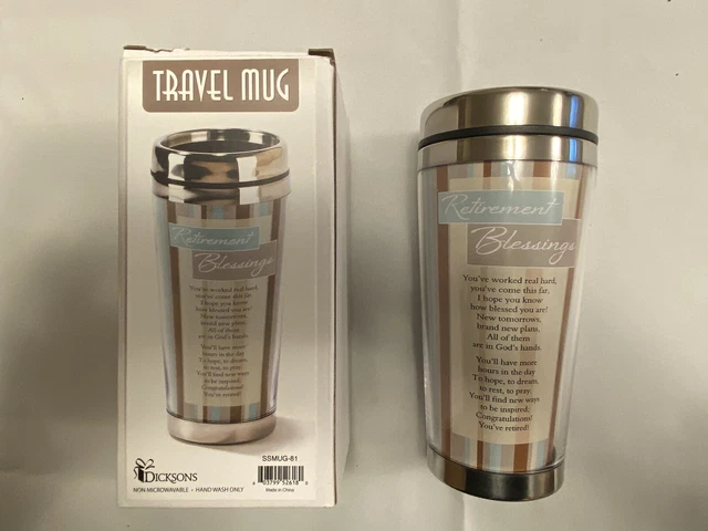 Dicksons 16 oz. Stainless Steel Insulated Travel Mug Retirement Blessings NIB