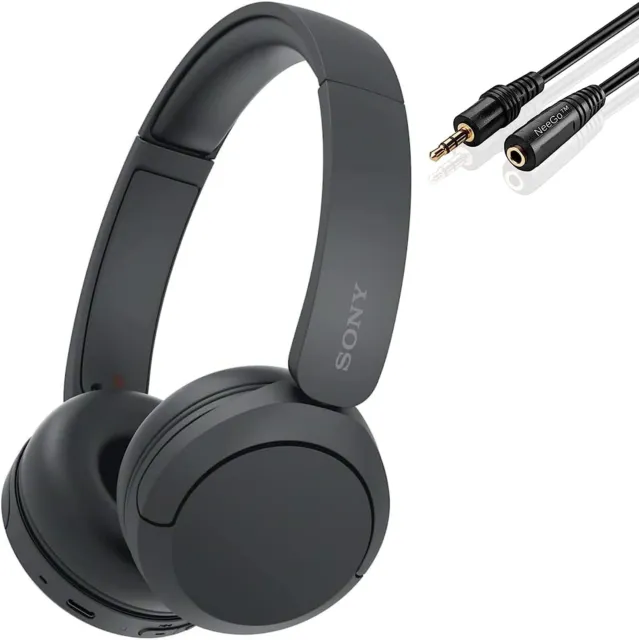 Sony Over-Ear Wireless Bluetooth Headphone with Microphone + 3.5mm Ext. Cable