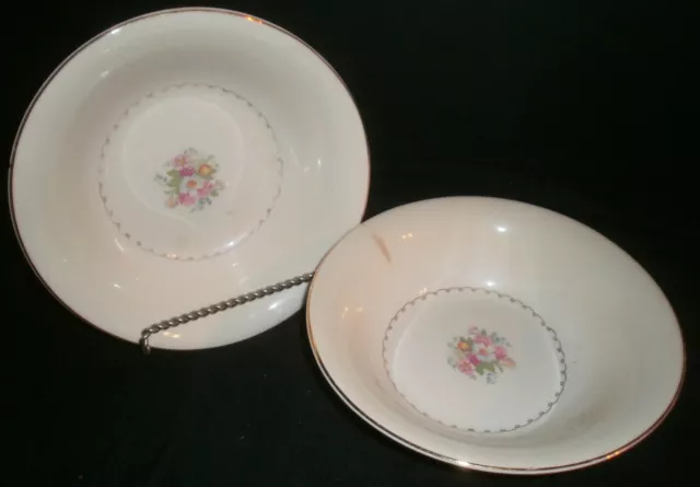 VTG 40's PADEN CITY POTTERY CO 2  Floral Gold pattern SERVING  BOWLS   made USA