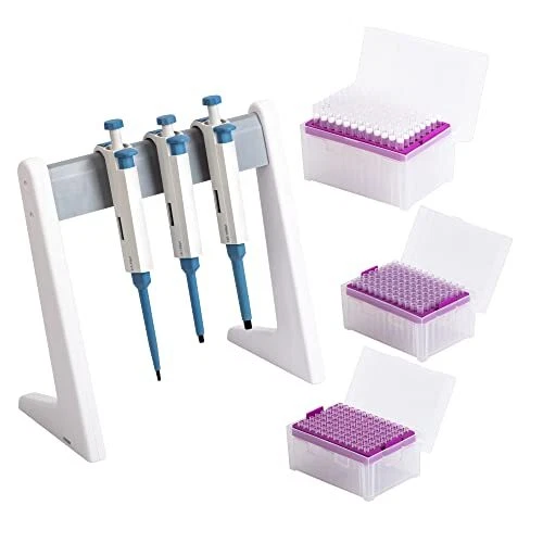 Huwazine Micropipette kit, 0.5-10ul 10-10ul 100-1000ul, Adjustable Single