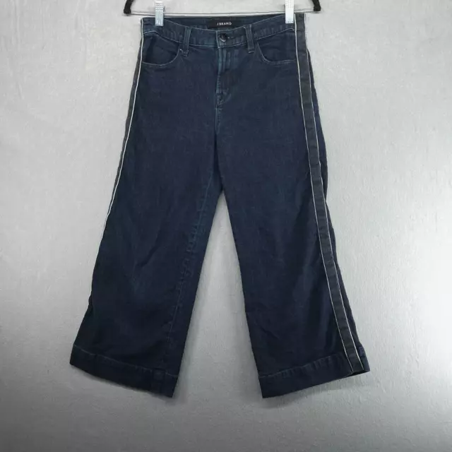 J Brand Jeans Womens 26 Liza Wide Leg Culottes Capri Cropped Gaucho Denim Blue