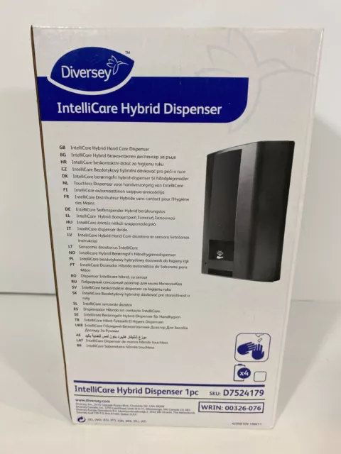 Lot of 6 Diversey D7524179 Hybrid Intellicare Soap Dispenser, Black