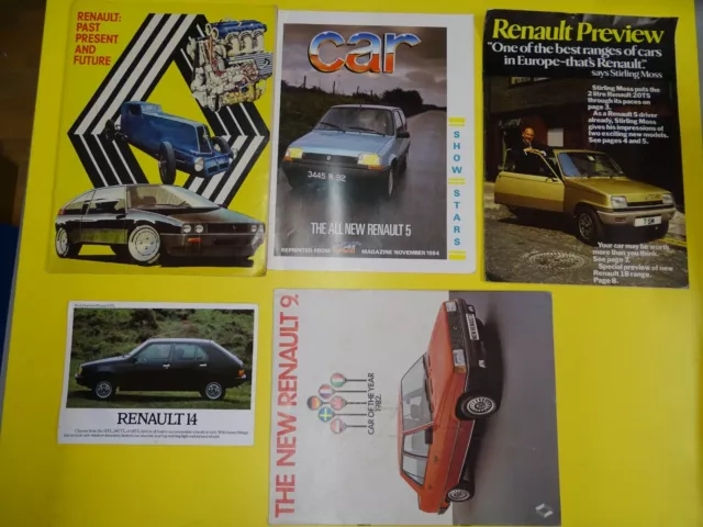 SELTENES JOBSET DER 1980ERer BÜNDEL KLASSISCHER RENAULT-MAGAZINE & BROSCHÜREN STIRLINGMOOS