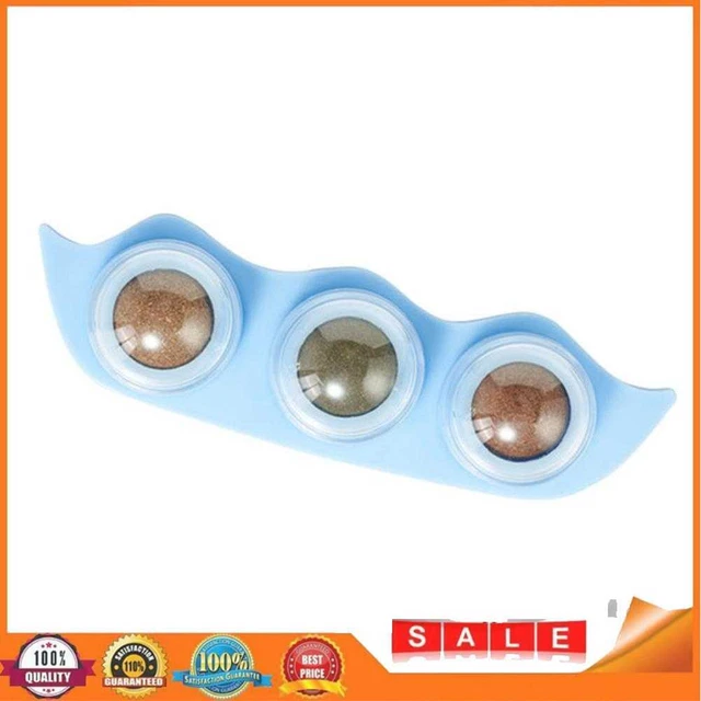 Bola de juguete de guisante hierba gatera natural golosinas limpieza de dientes bolas de bocadillos (azul)