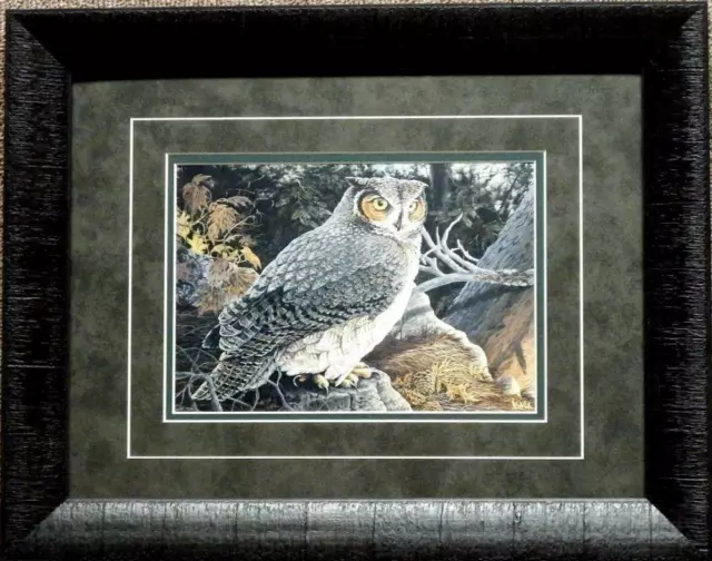 Donald Blakney Great Horned Owl Art Print-Framed 19 x 15