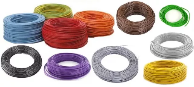 Fil électrique souple HO5/7-VK 0,5-0,75-1-1,5-2,5 mm² 5-10-15-20 m 12 Couleurs