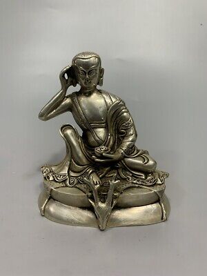 Collection Old Chinese tibet silver made milareba Buddha statue 8026