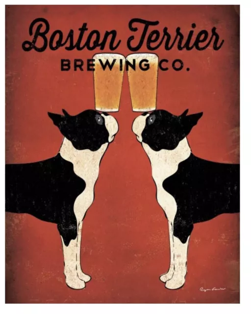 Boston Terrier Brewing Company by Ryan Fowler 14x11 NEW Boston Terrier Brewing Company by Ryan Fowler 14x11 NEW
