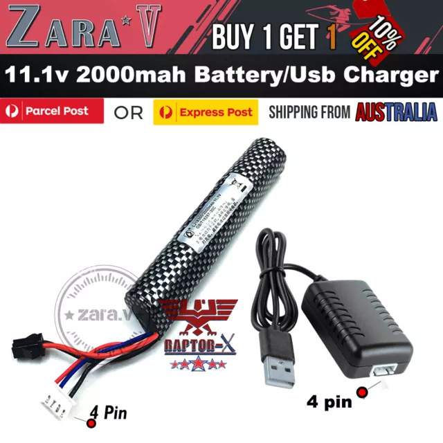 Upgrade 11.1v 2000mah Lipo Battery USB Charger Gen 8 9 J10 CYMA Gel Blaster AU