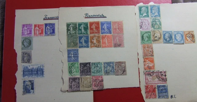 kleines Lot alte Briefmarken, Briefmarke Frankreich gestempelt