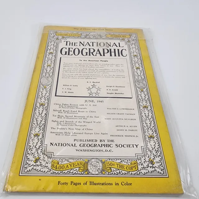 National Geographic Magazine June 1945 No  Insert