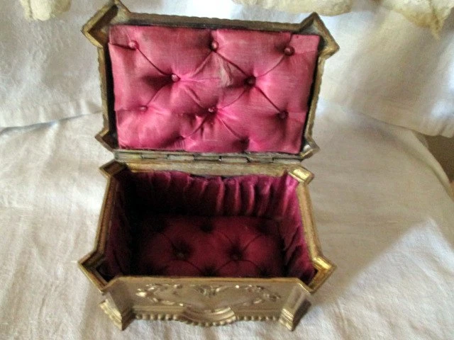 Boîte à Bijoux Ancienne En Régule - Occasion - Bon état - Pièce De Décoration Vintage