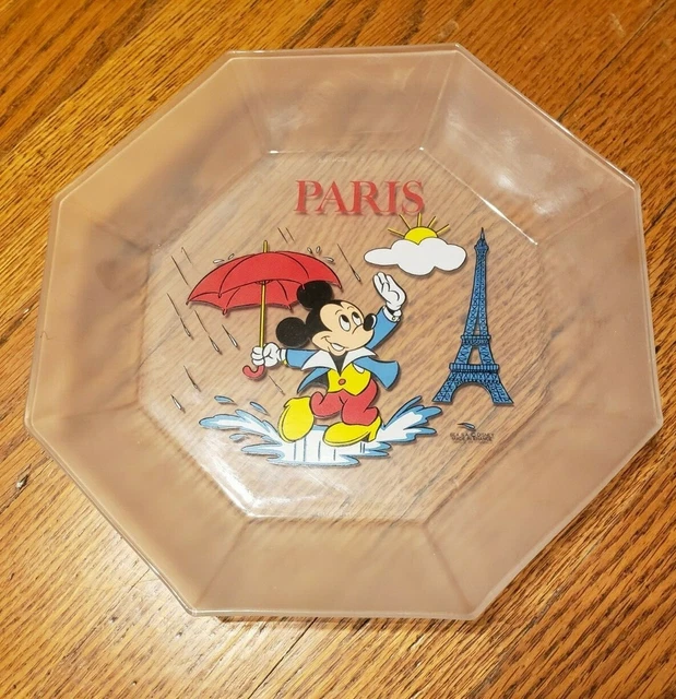 Mickey Mouse Disneyland Paris Eiffel Tower Arcoroc France Collectible Plate