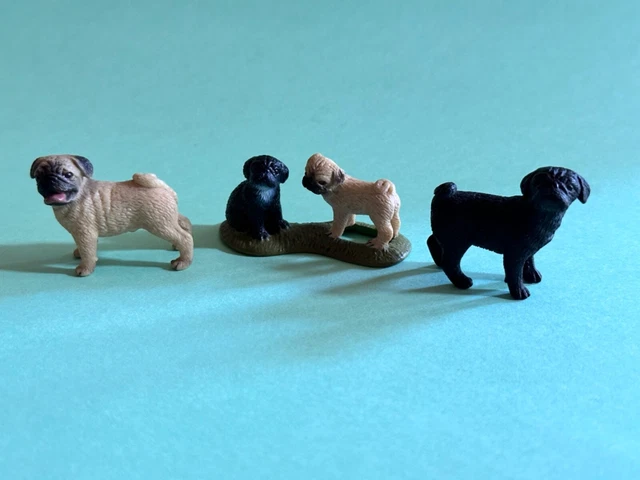 Schleich PUG Dog 16381 16382 16383 Male Female Puppies Animal Figure Retired HTF