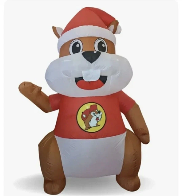 Holiday Buc-ee Beaver 6' Foot Inflatable Lights Up Self Inflates Stakes Included