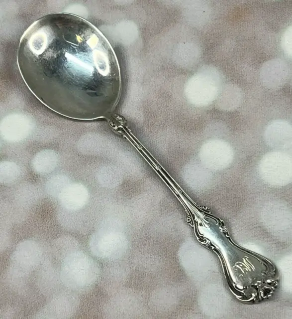 Whiting Sterling Silver DUKE OF YORK 4" Sherbet Spoon w/ Oval Bowl, Circa 1900