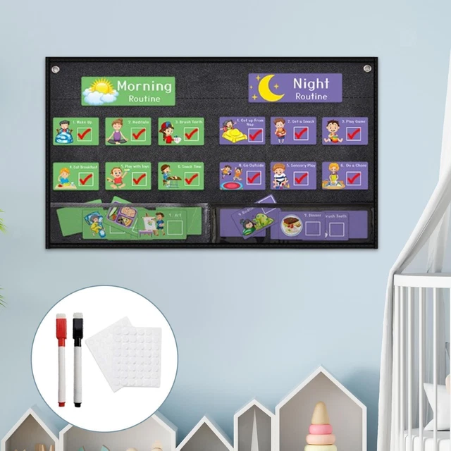 CALENDRIER VISUEL POUR les enfants, tableau de routine du coucher pour ...