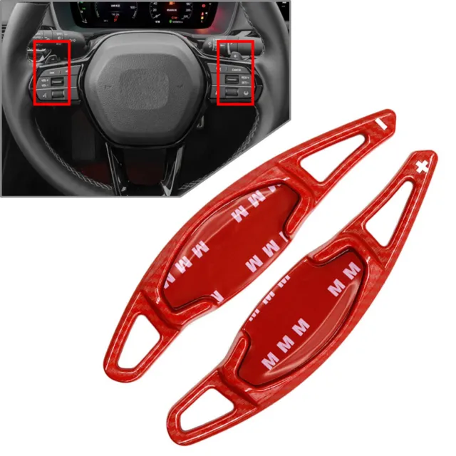 Steering Wheel Shift Paddle Shifter Extension For Honda Civic 11th 2022+ Red Car