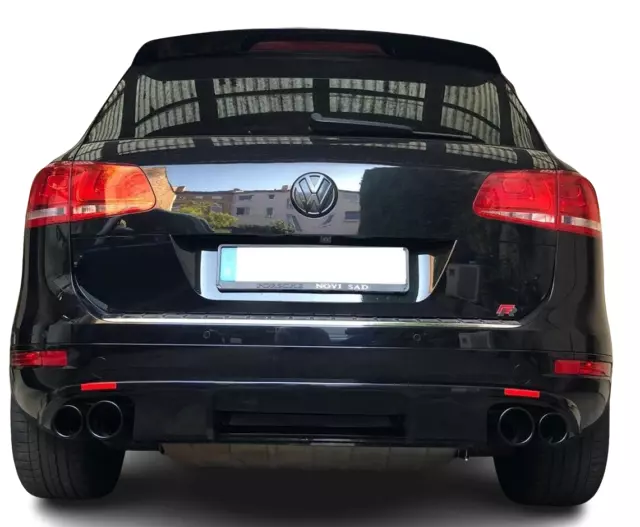 Endrohre Blenden Doppelauspuff 100mm 90mm für VW Touareg 2 ab 2010 schwarz