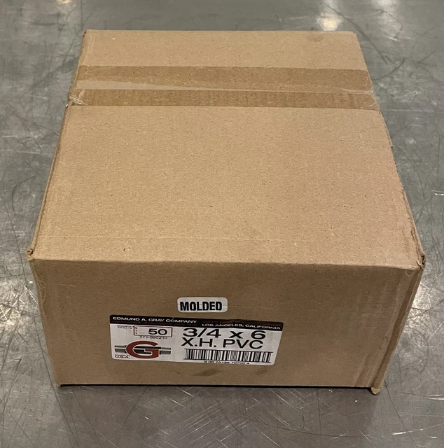 PVC Nipple Threaded 3/4” x 6” 50 PACK Edmund A Gray 775-050210 NEW! SHIPS FREE