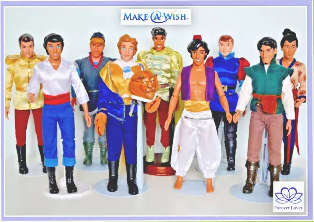 Disney Prince Doll Aladdin Beauty Beast Flynn Rider Eric Philip Charming Florian