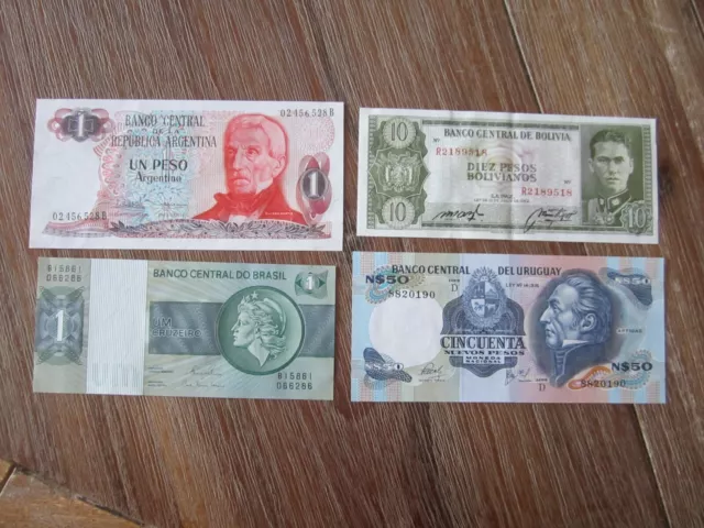 South America collection of Uncirculated notes from the 1980s CHEAP