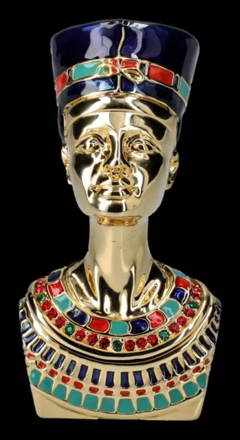 Nofretete Büste als verzierte Schmuckdose - Pharao Ägypten Geschenk Deko