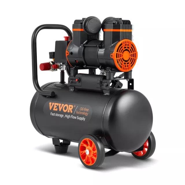 VEVOR Compressore Aria Portatile Secco 900W Serbatoio 18L 70dB Velocità 2800RPM