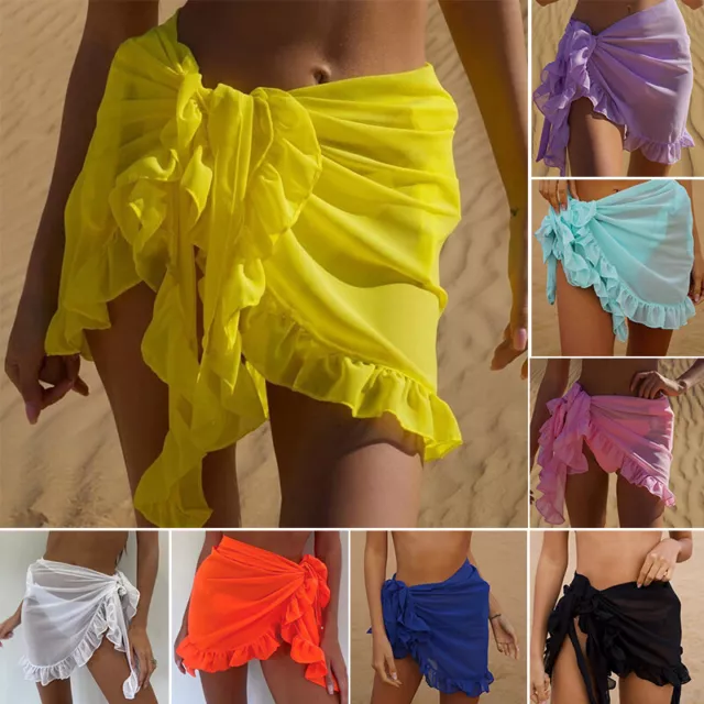 Sexy Bathing Suit Bikini Cover Up Beach Dress Skirt Sarong Wrap Pareo Swimwear