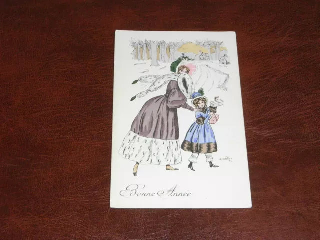 Original  Naillod Signed Art Nouveau Glamour Postcard - Mother & Daughter.