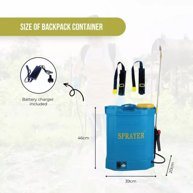 16L Rechargeable Backpack Pressure Sprayer - Portable Electric Garden Weed Pump 3