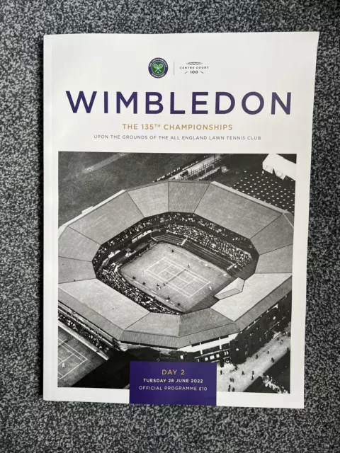 Wimbledon 135th Championships Tennis Official Programme - Day 2 - 28/06/2022