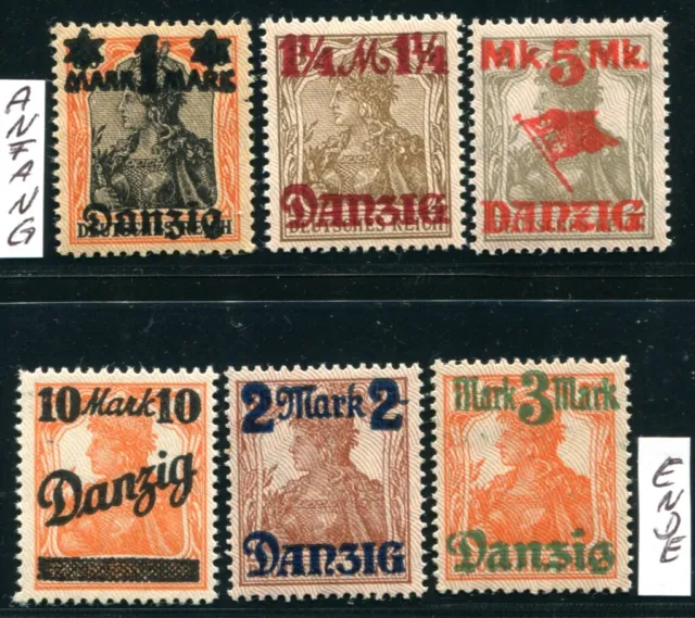 Danzig 1920 41-46Ii ** Postfrisch Tadellos Satz + Abart 650€++(Z5022