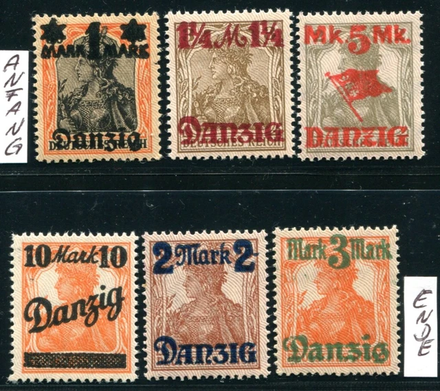 Danzig 1920 41-46Ii ** Postfrisch Tadellos Satz + Abart 650€++(Z5022
