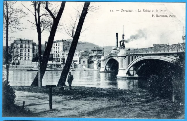 Cpa 92 Suresnes - La Seine Et Le Pont