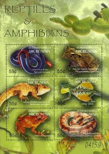 Micronesia 2004 - Reptiles & Amphibians - Sheetlet - MNH