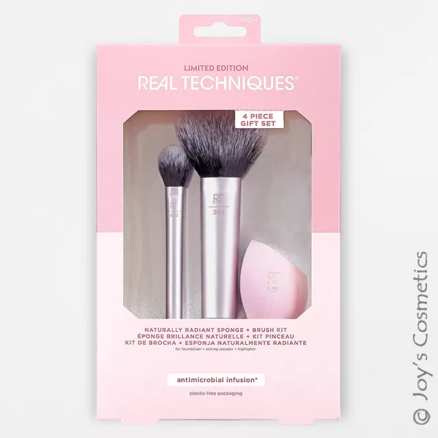 1 Real Techniques Édition Limitée Naturellement Radiant Éponge + Brosse Kit "