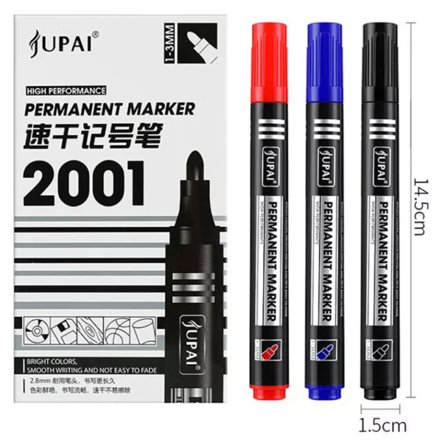 Waterproof Marker Pen Oil Permanent Dual Tip 2.8 mm Nib Black Blue Red Sp