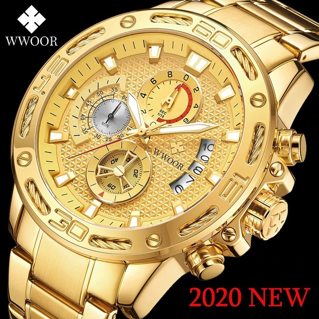 MONTRE LUXE MODE 2020 Hommes Etanche Acier Inoxydable Brillant