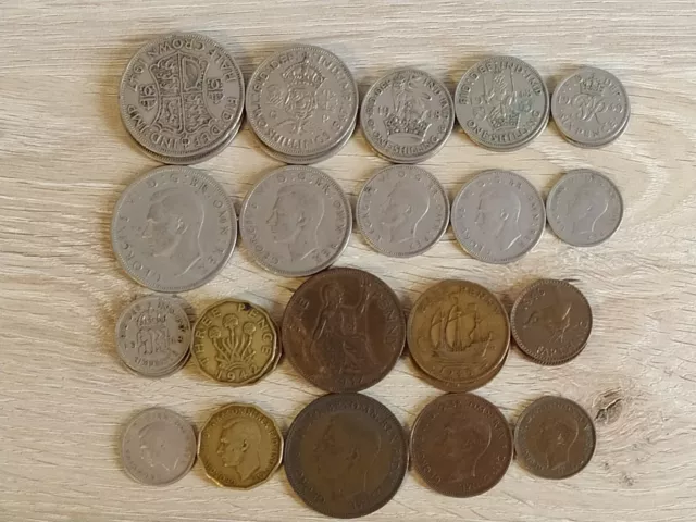Great Britain UK set of 10 coins half crown-farthing Georg VI  Price for 1 set