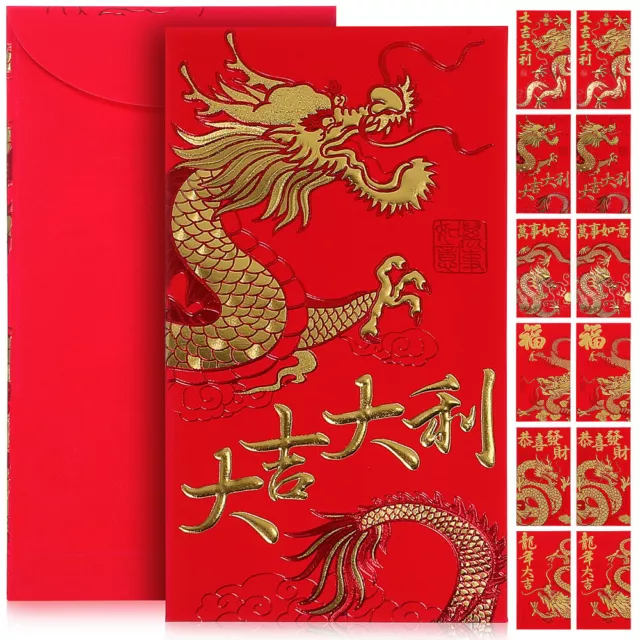 36pcs Chinese New Year Red Envelopes 2024 Year of Dragon Lucky Money Packets-GL
