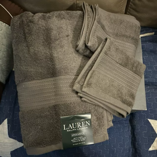 NEW RALPH LAUREN GREENWICH ROSEMARY OLIVE GREEN COTTON BATH BEACH