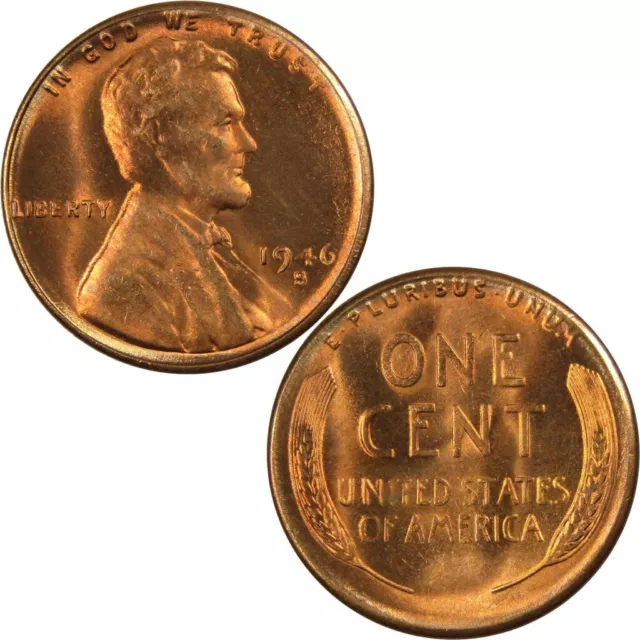 1919- 1955 S D P Lincoln Wheat Penny Choice BU Mint Luster Red Uncirculated