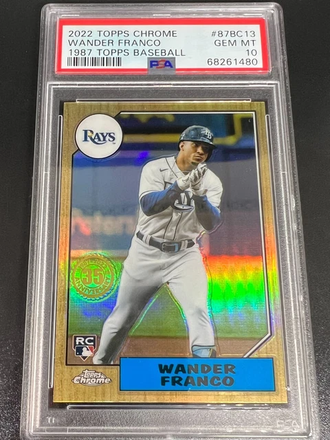 WANDER FRANCO 2022 Topps Chrome 1987 RC Rookie 87BC-13 PSA 10 GEM MINT ! Rays